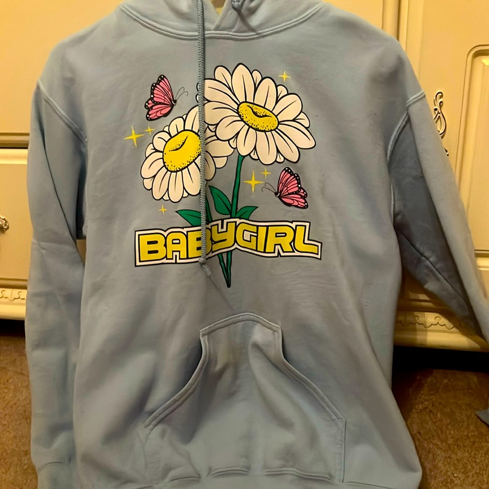 This hoodie has been worn a couple times. it is very soft